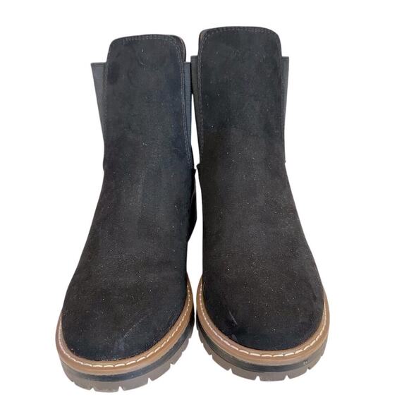 Kensie Women's Black Suede Chelsea Boots Size 6.5 M Block Heel Ankle - Picture 1 of 10